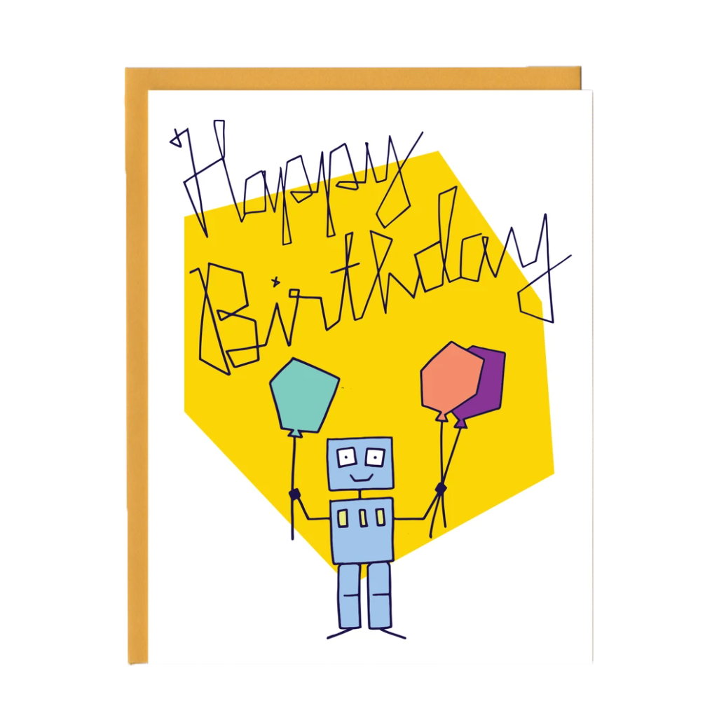 Happy Birthday Robot Greeting Card