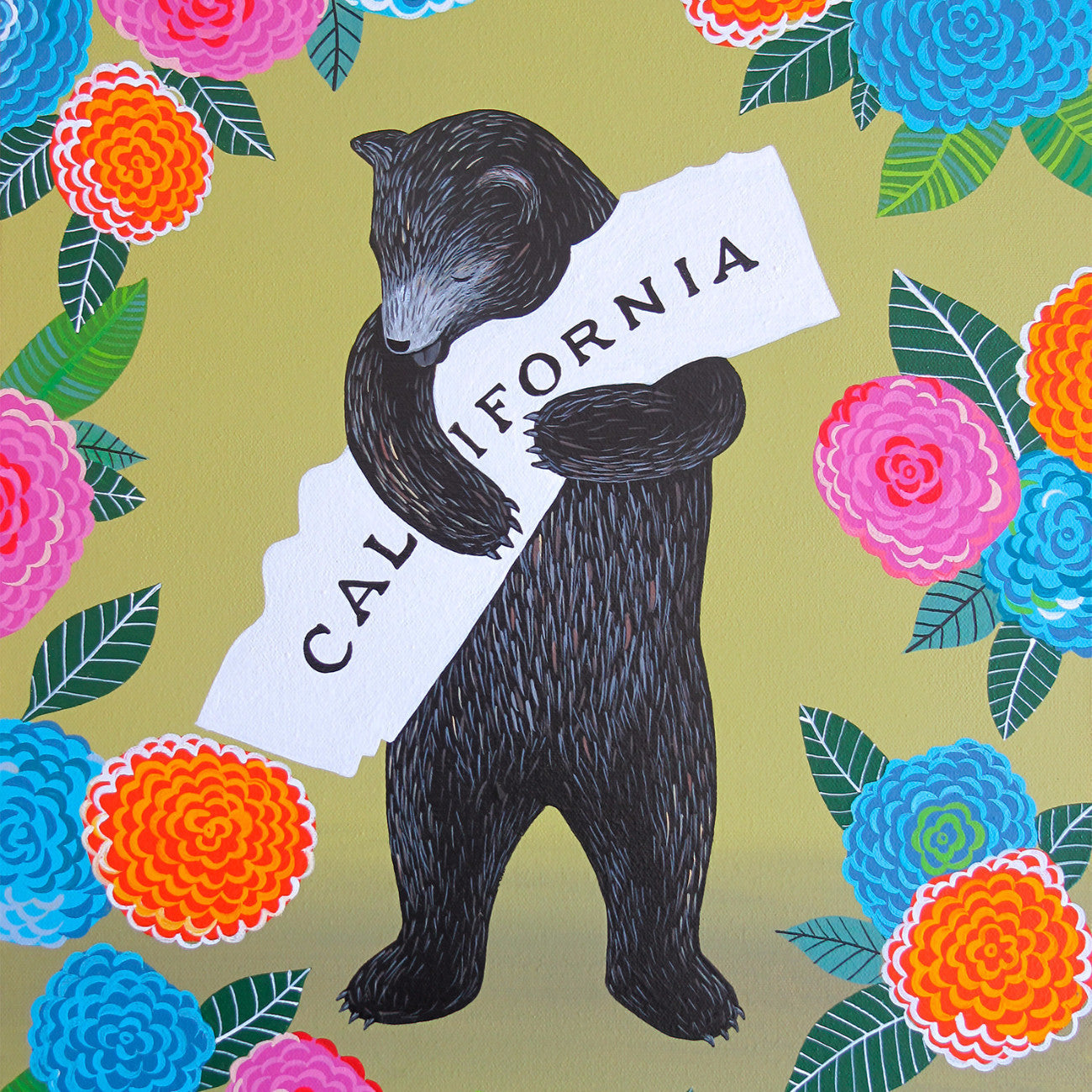 I Love You California Dahlia Print