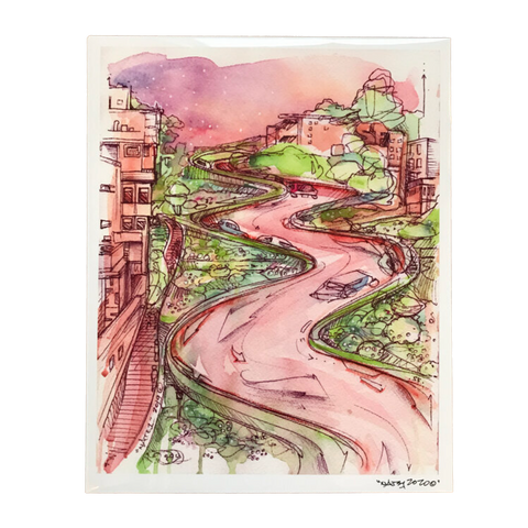 Lombard Watercolor Art Print