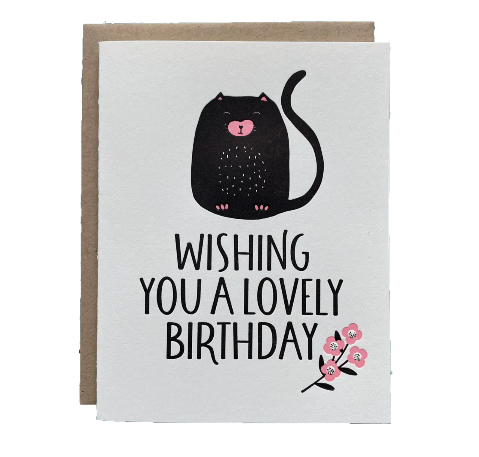 Lovely Cat Birthday Letterpress card