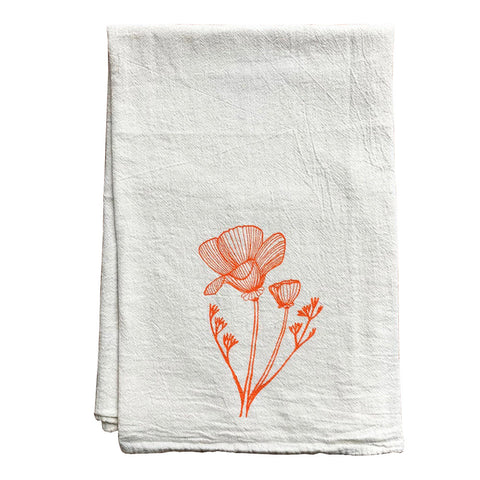 CA Poppy Tea Towel