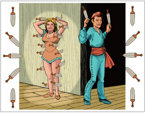 Knife Thrower greeting card