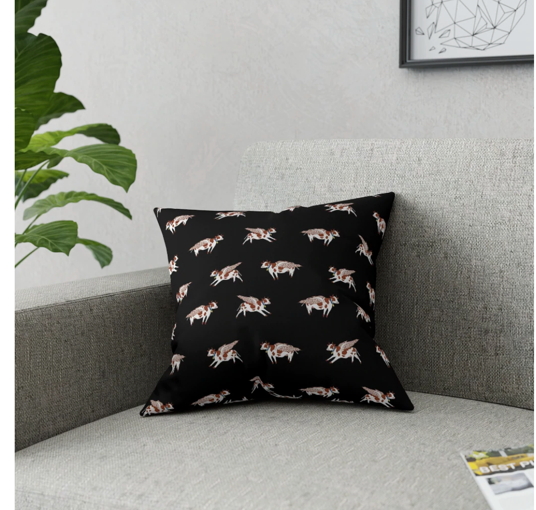 Flying Cow pillow