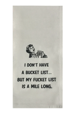 Bucket List tea towel