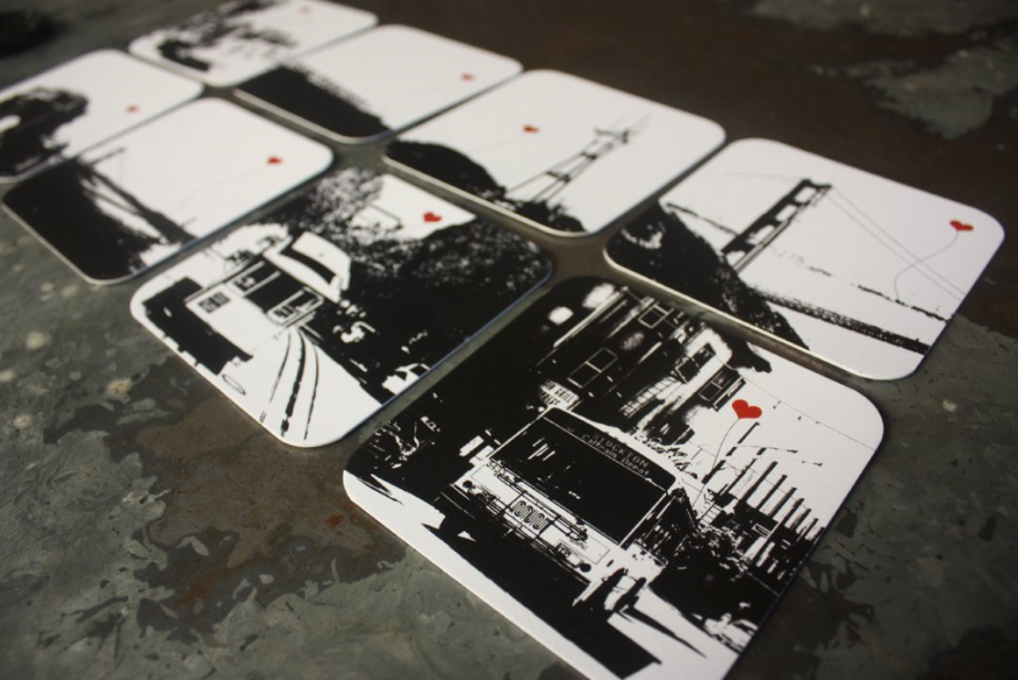 SAN FRANCISCO LOVER'S PAPER COASTERS