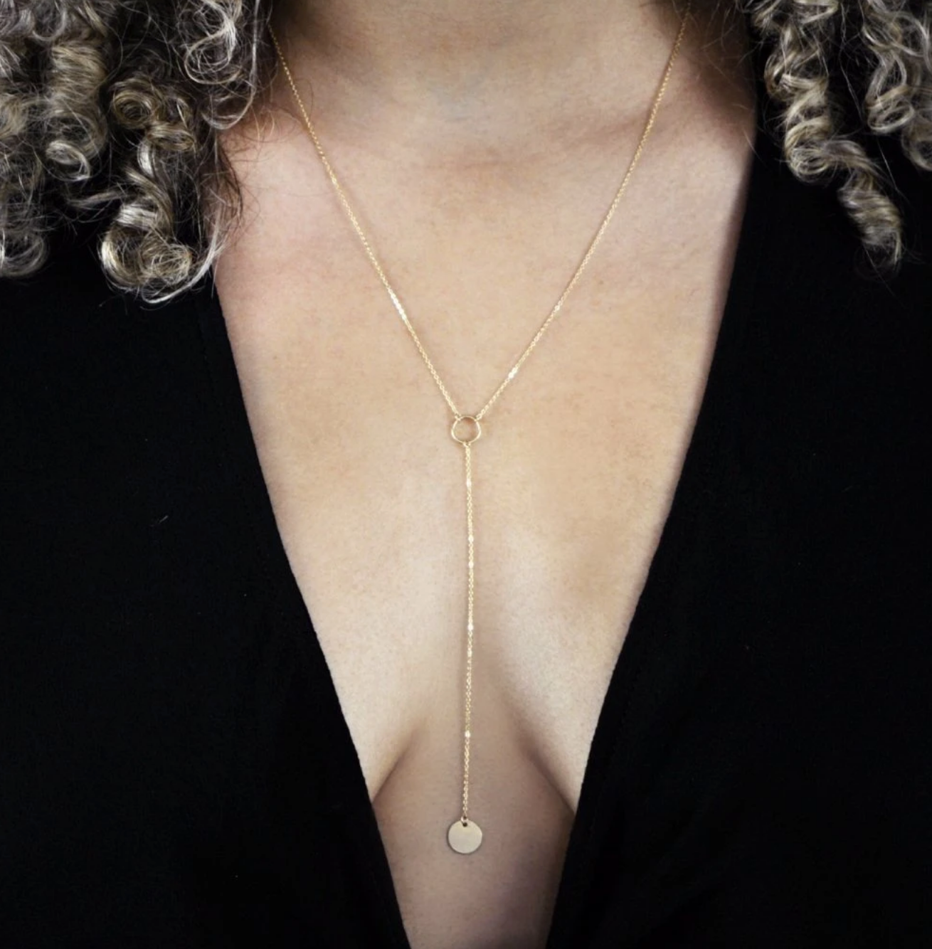 Drop Disc Necklace