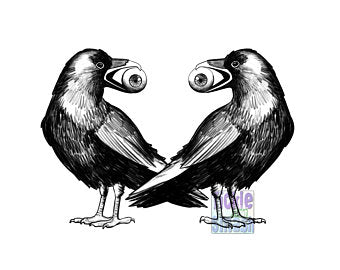 Three Eyed Crows Greeting Card