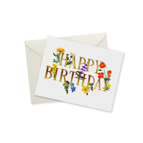 Happy Birthday Wildflowers Greeting Card