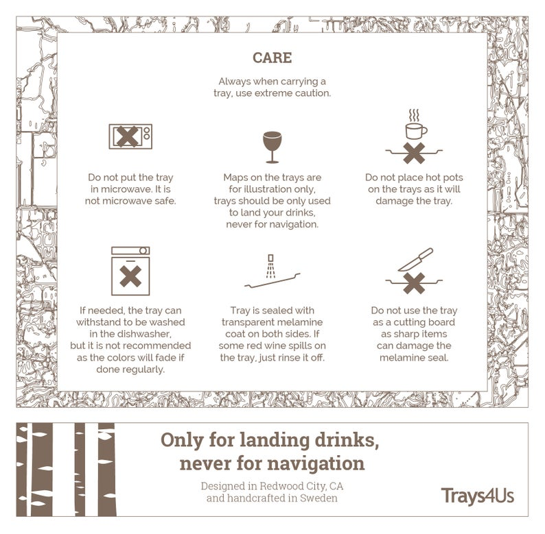 Nautical San Francisco Map Serving Tray