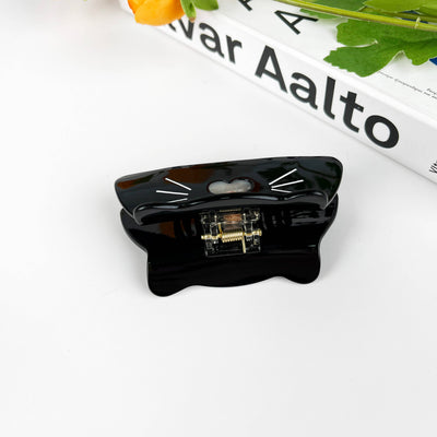 Cat Rhinestone Black Hair Claw