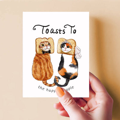 Wedding Toast Cats Card