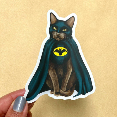 Superhero Bat Cat Sticker