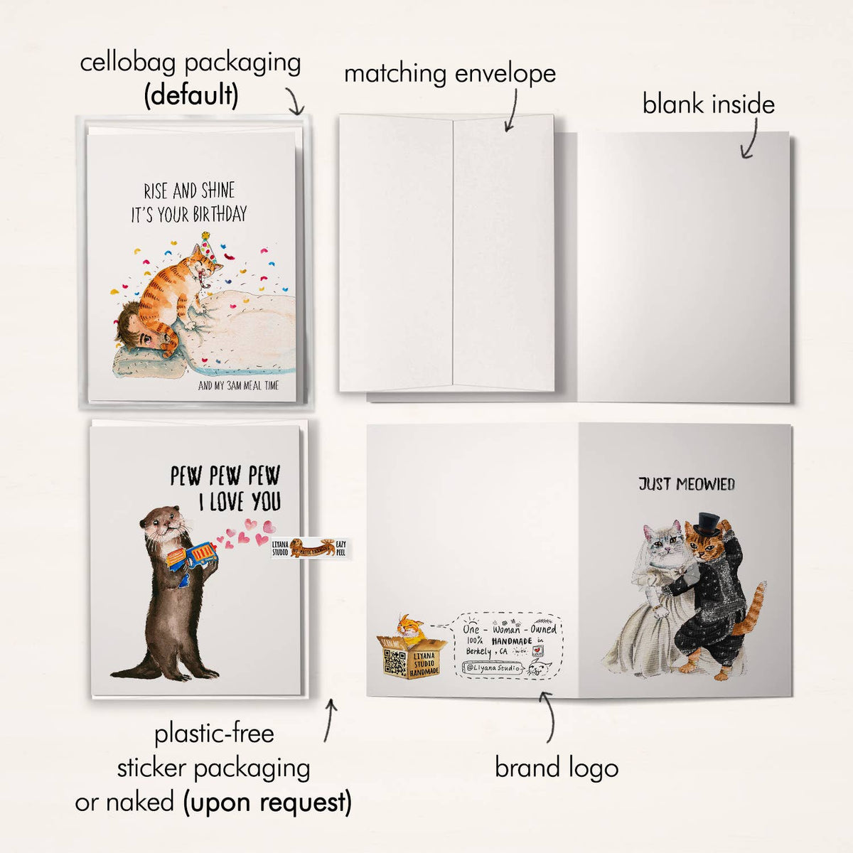 Wedding Toast Cats Card