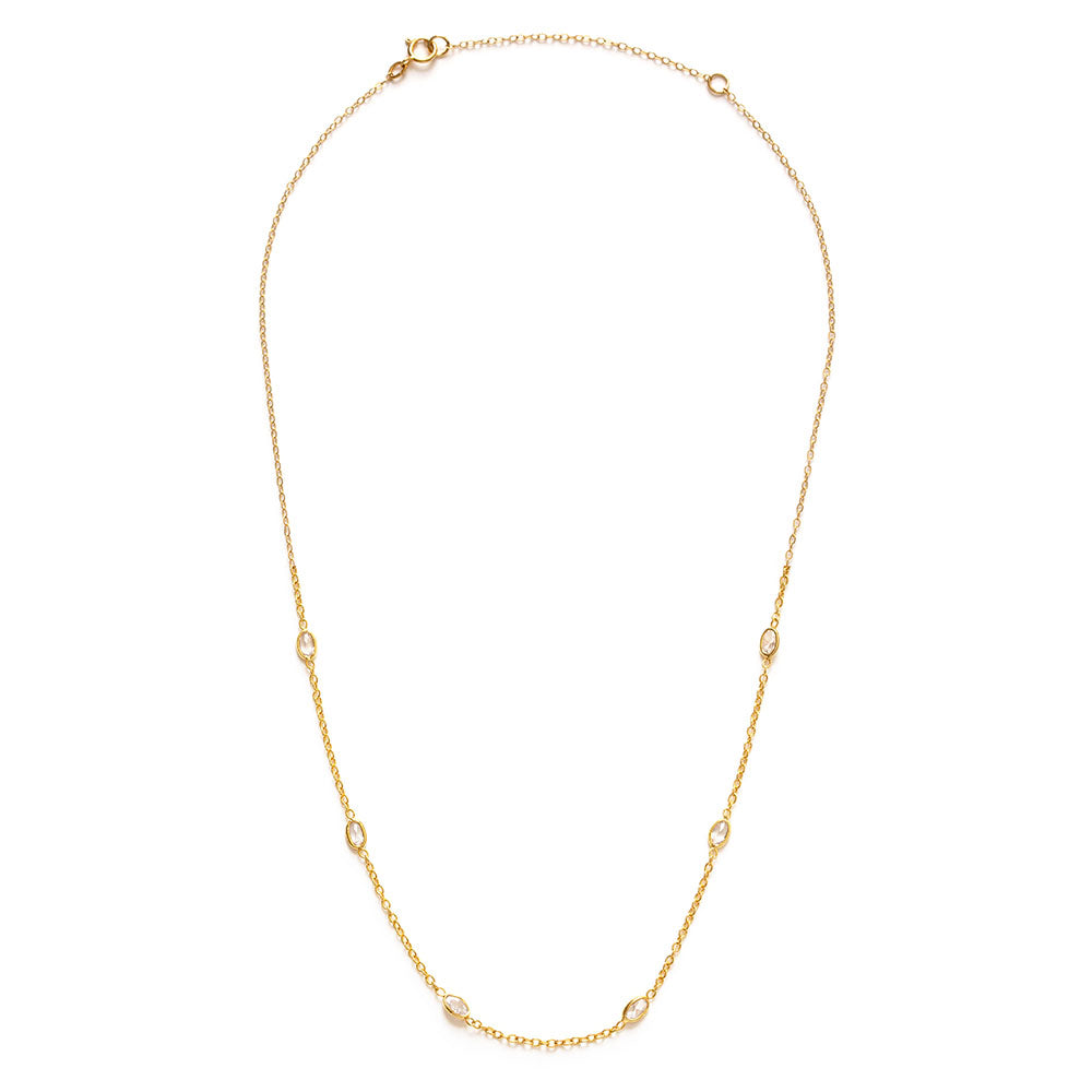 Crystal Station Chain Necklace