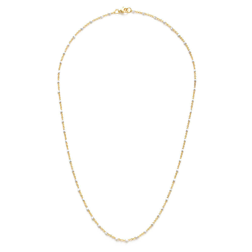 White Enamel Beaded Necklace