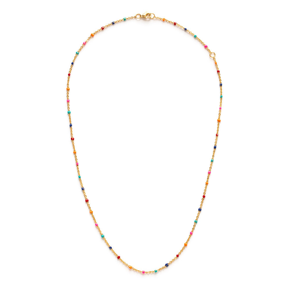 Colorful Beaded Chain Necklace