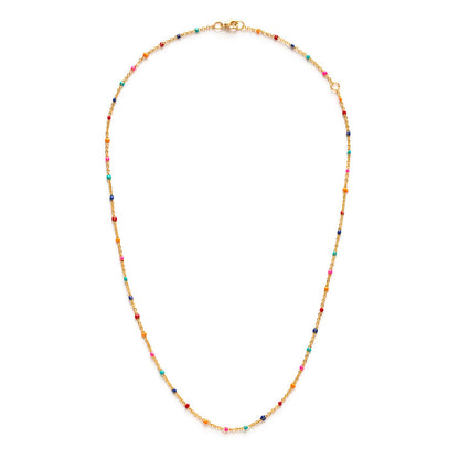 Colorful Beaded Chain Necklace