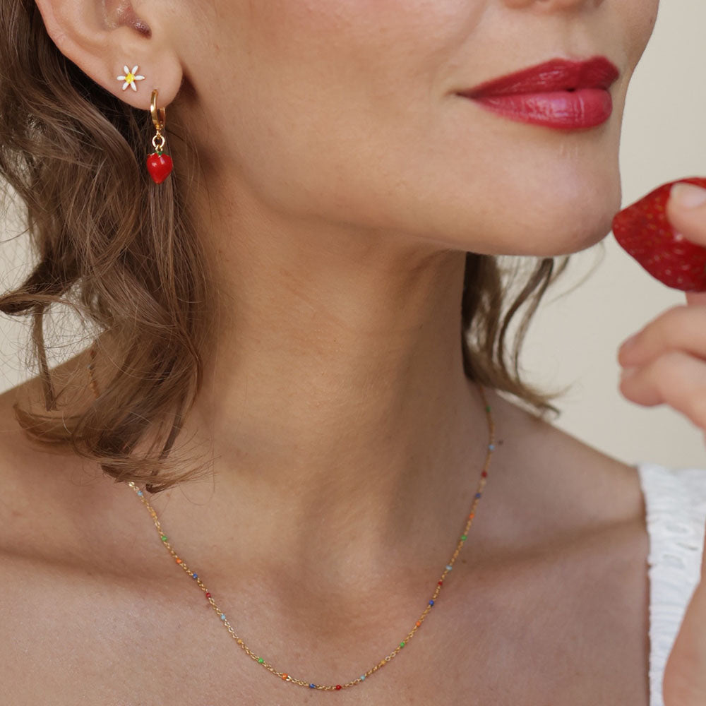 Colorful Beaded Chain Necklace