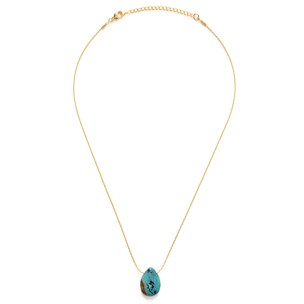 Teardrop Pendant Necklace - Turquoise