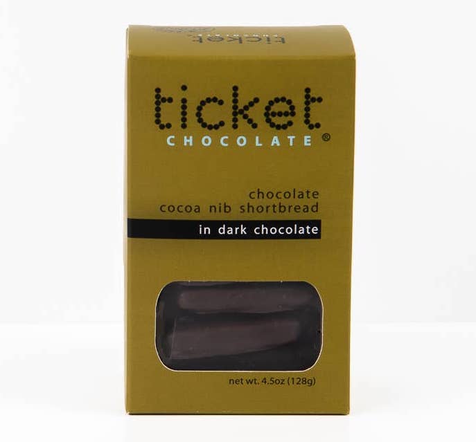 Dark Chocolate Cocoa Nib Shortbread Cookie