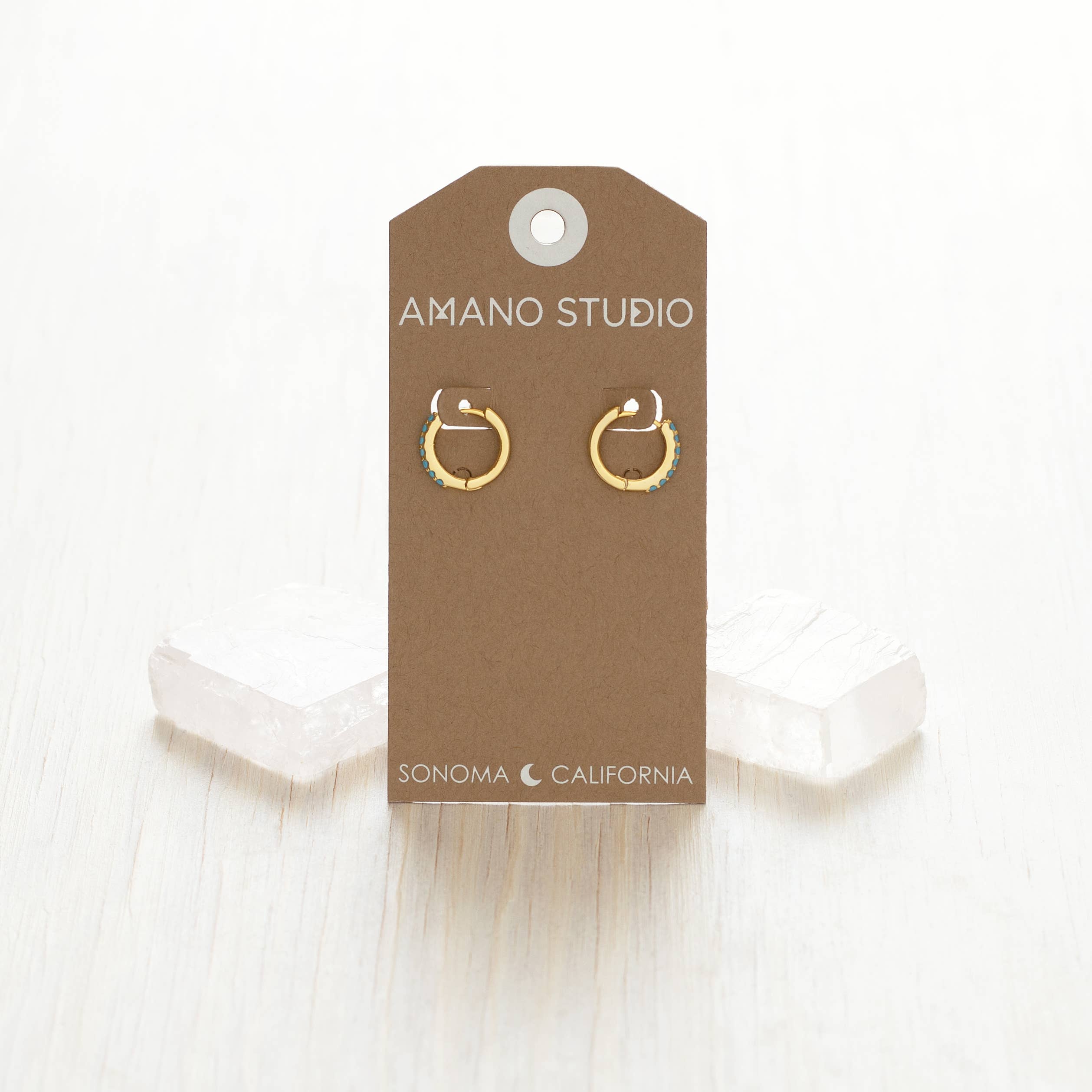 13mm Turquoise Huggie Hoops