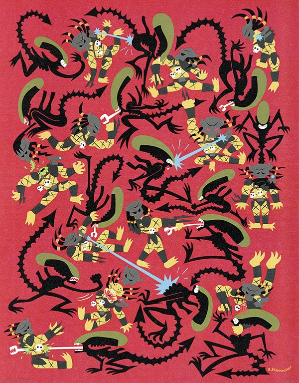 Alien vs Predator Print Art Print