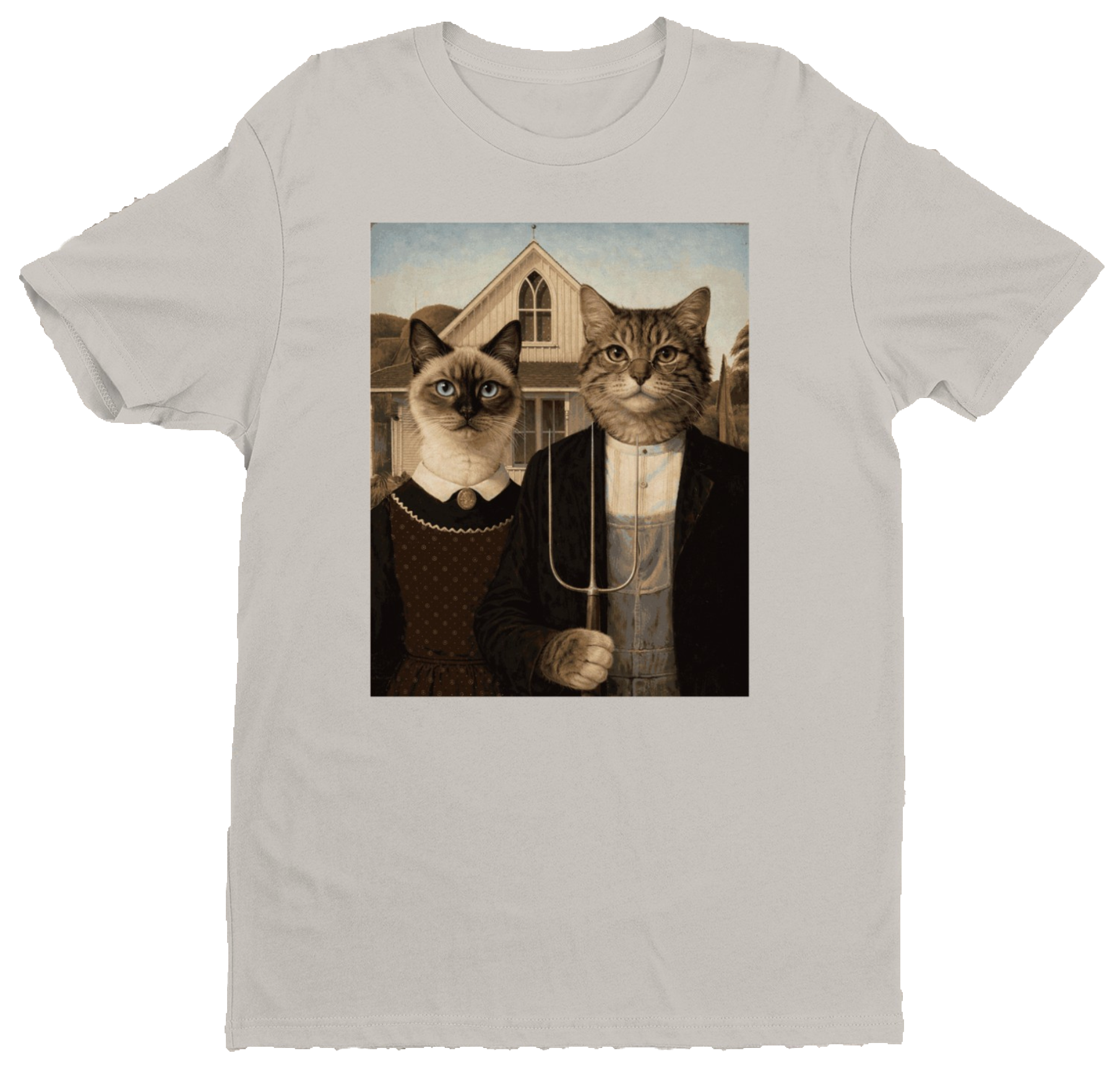 American Gothic Cat tshirt