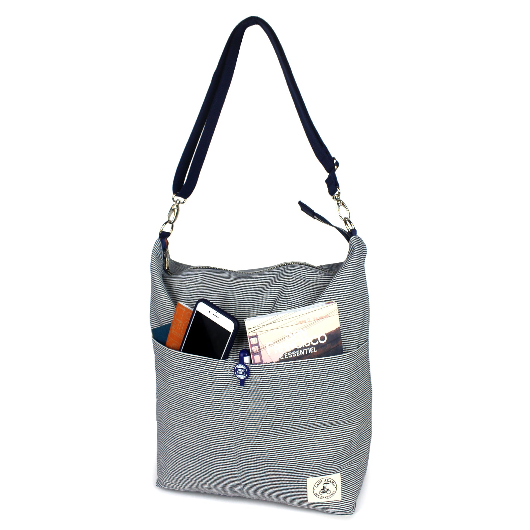 Reversible Messenger Bag - Pine/Railroad stripe