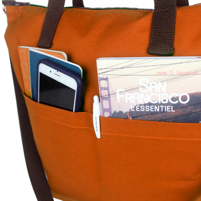 Aria Reversible Messenger Bag Teracotta/Railroad stripe