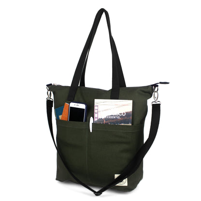 Reversible Messenger Bag - Pine/Railroad stripe