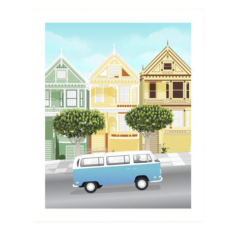 VW Buses in San Francisco art prints