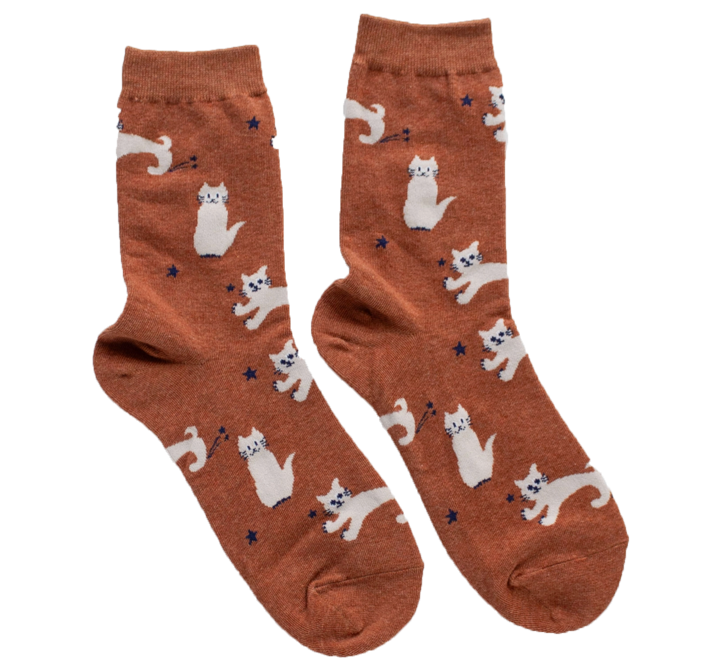 Cat Meow socks - Rust