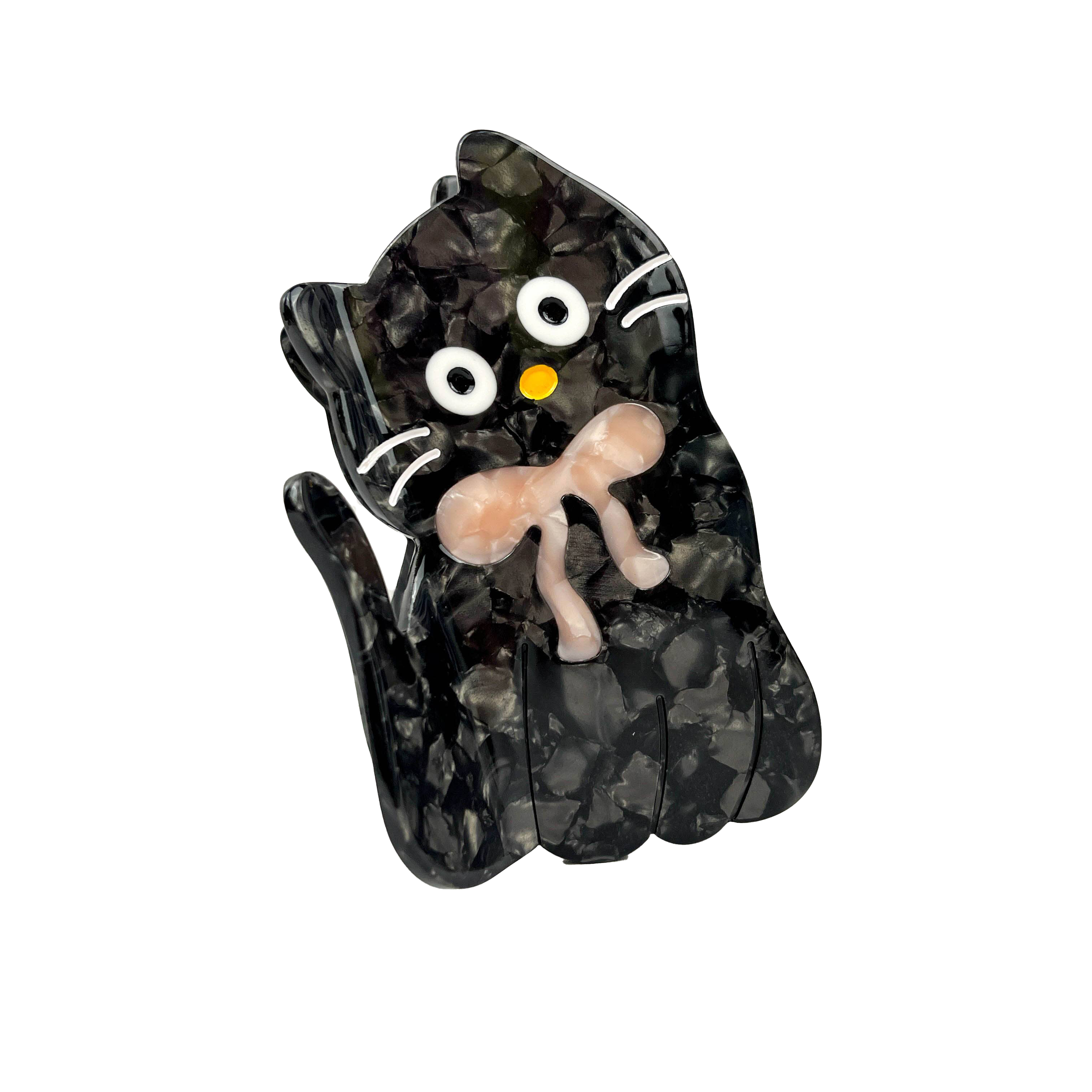 Cat Bow Black Hair Claw