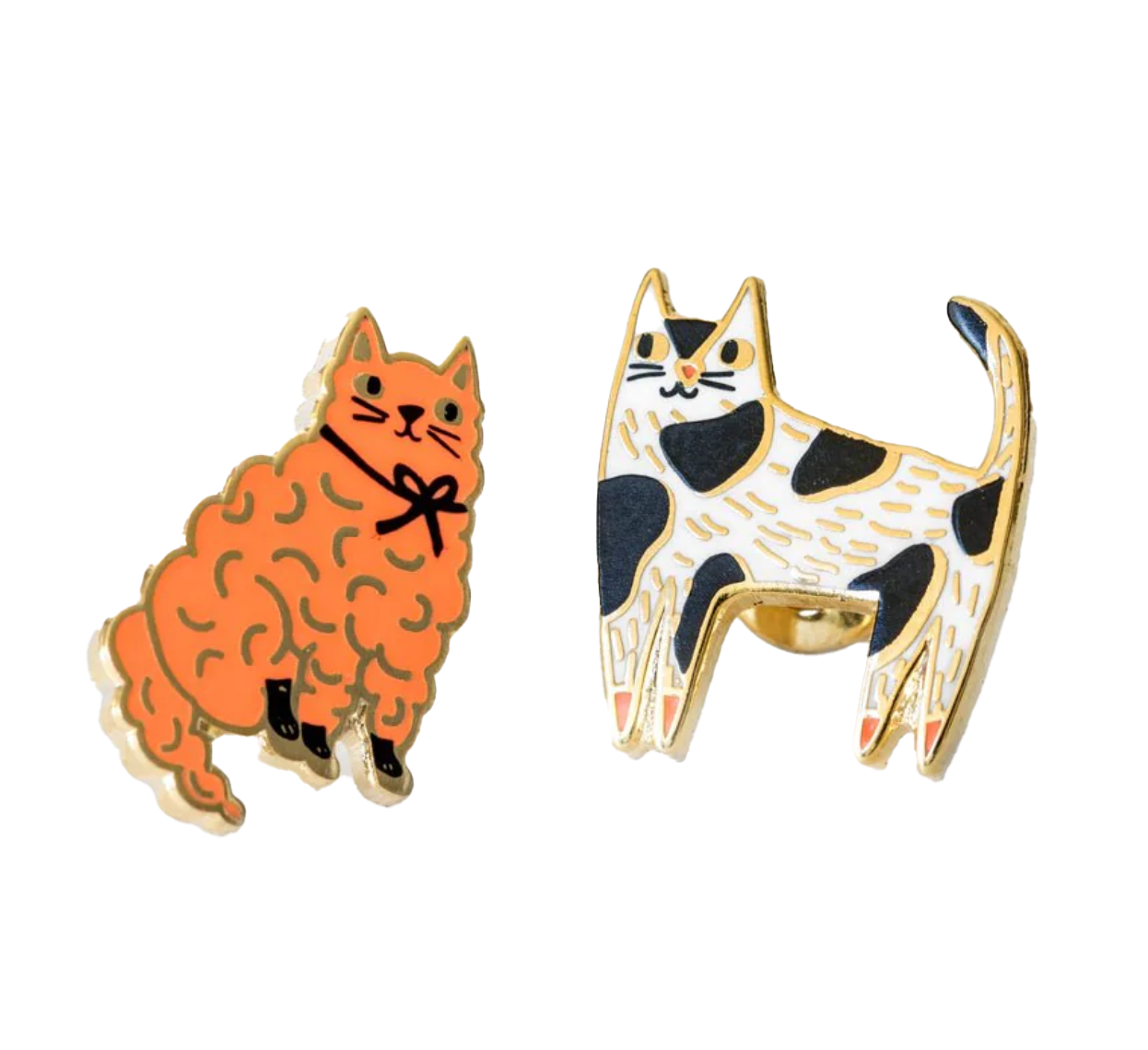 Mismatched Cats stud earrings