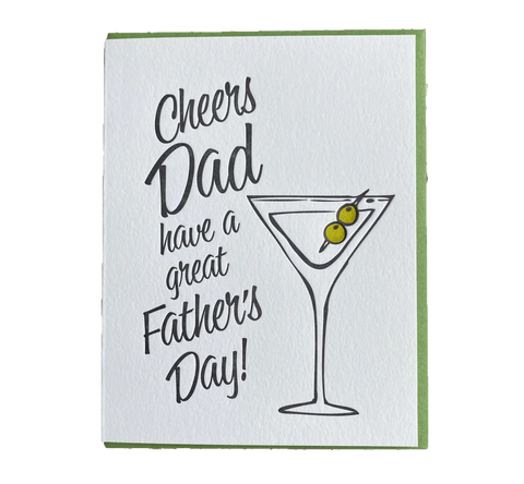 Cheers Dad Letterpress card