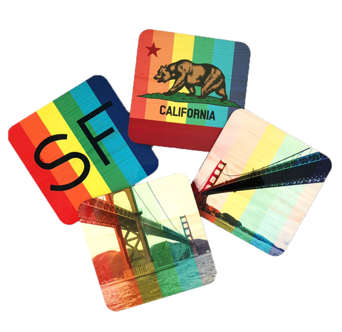 SF Landmark Rainbow coasters