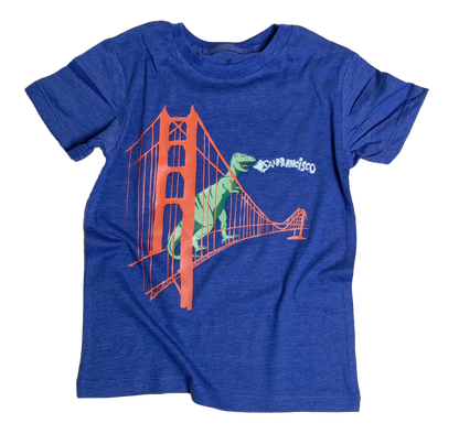 Dinosaur on the Golden Gate Bridge Kid's T-Shirt