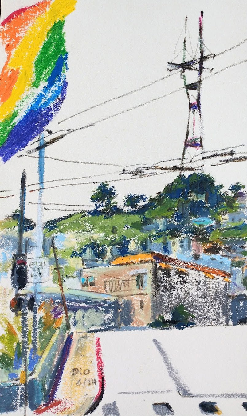 Sutro Tower from Castro Art Print