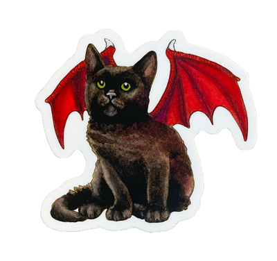 Dragon Kitten Red Wings Sticker