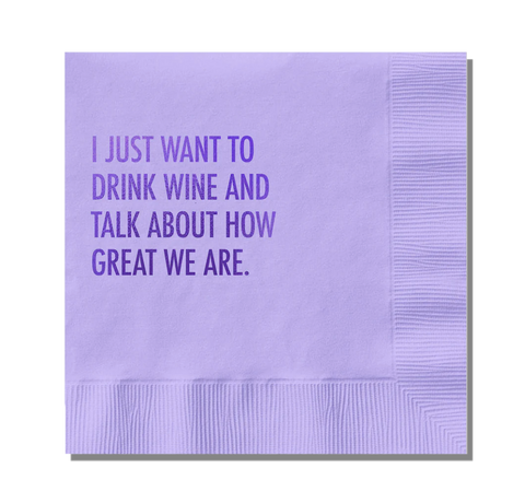 Wine & Great cocktail napkins