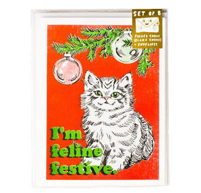 Feline Festive Greeting Card / Card Pack