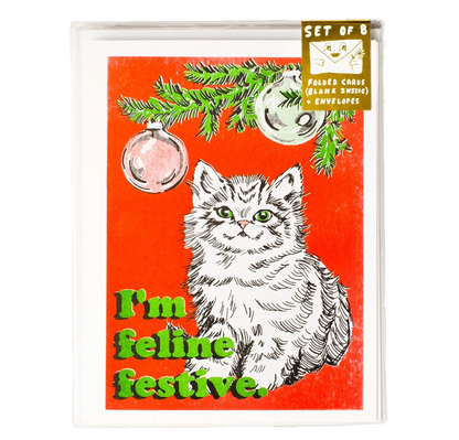 Feline Festive Greeting Card / Card Pack