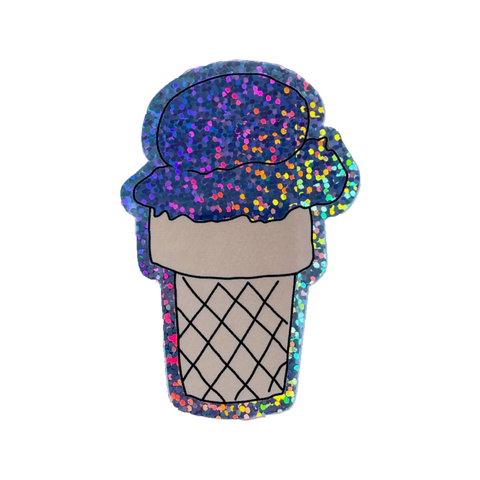 Glitter Cake Cone Sticker