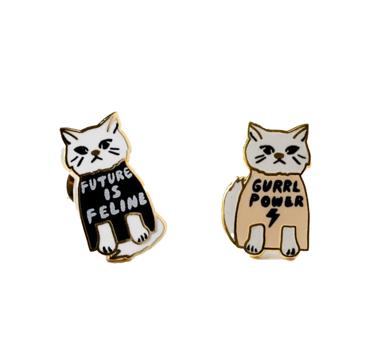 Gurrrl Power Cats stud earrings