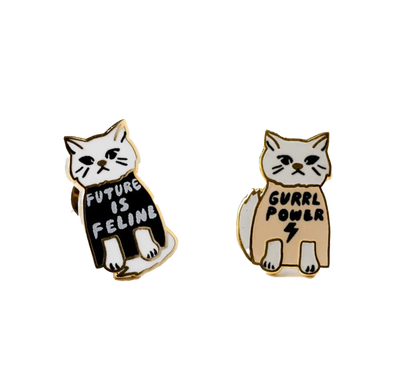Gurrrl Power Cats stud earrings