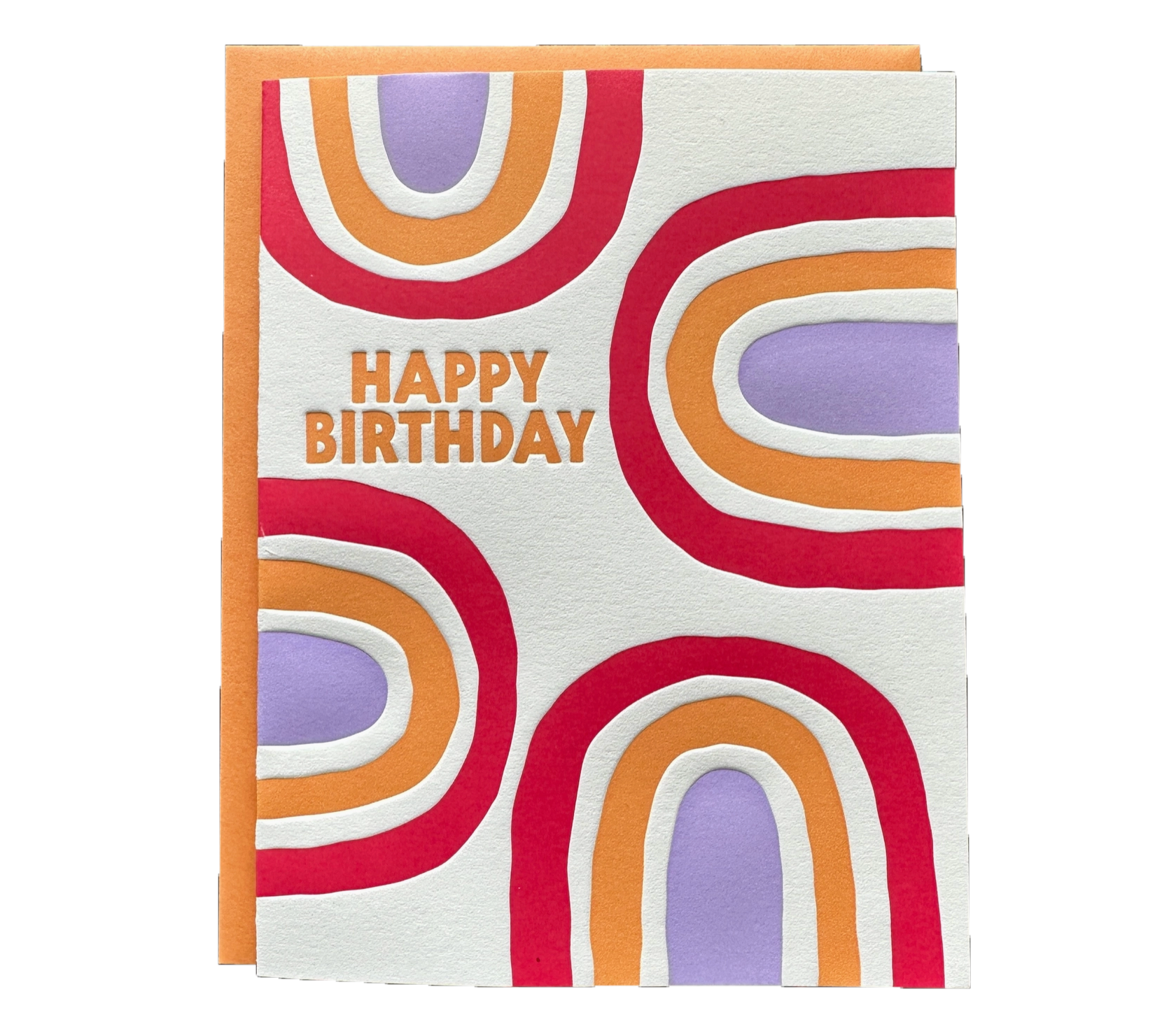 Rainbows Everywhere Birthday Letterpress card