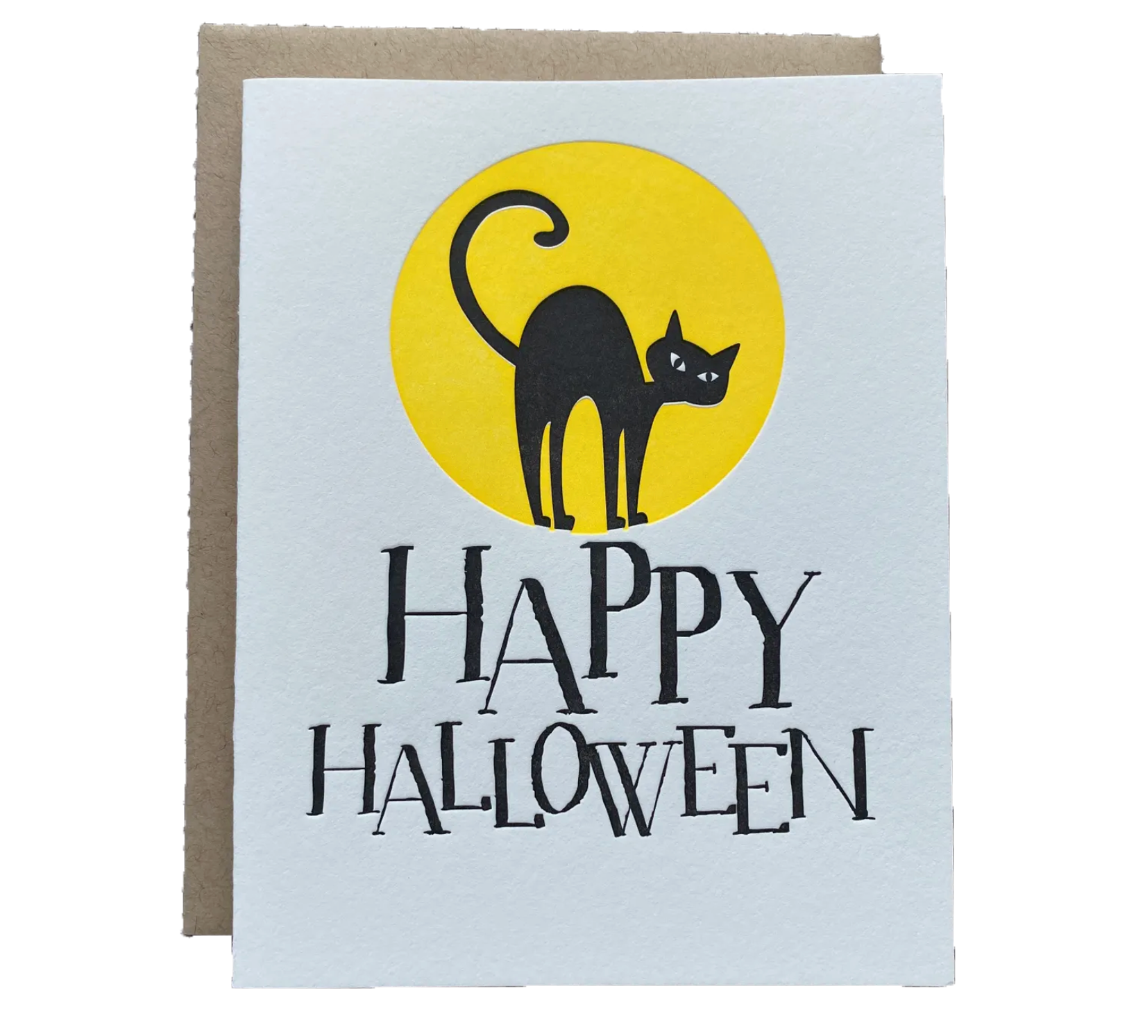 Halloween Cat Letterpress card