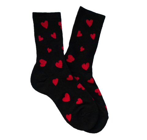 Red and Black Heart socks