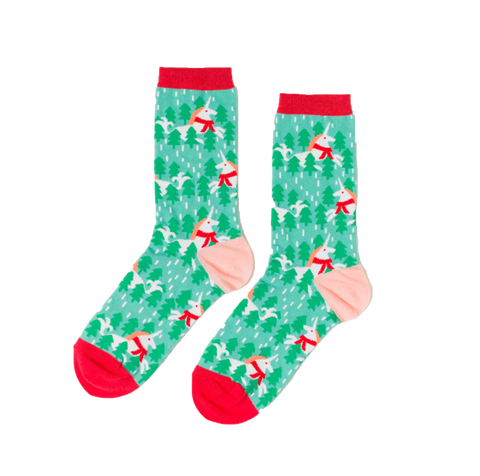 Holiday Unicorn socks Women
