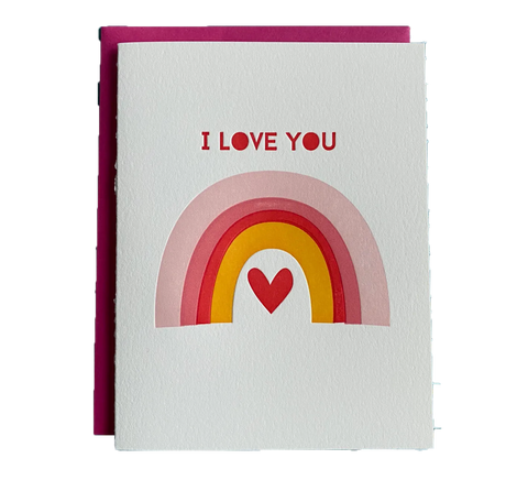 I Love You Rainbow Letterpress card